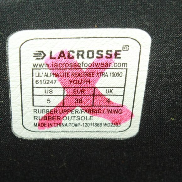 LaCrosse Lil' Alpha Lite Multicolor Rubber Waterproof Hunting Boots Size 5 - Picture 9 of 10